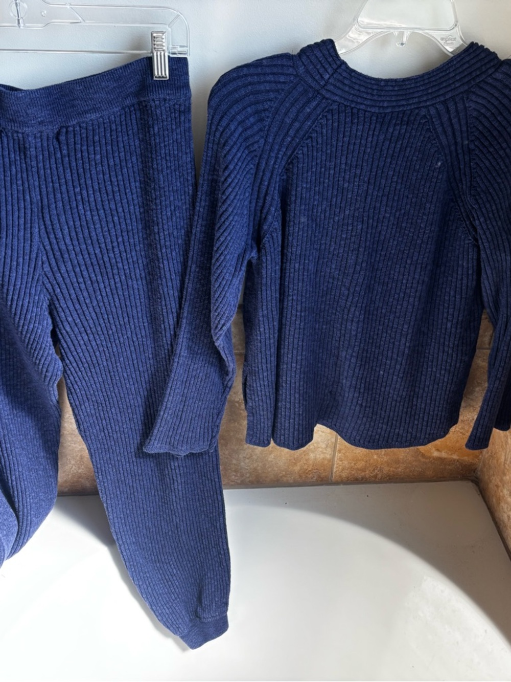 Free People Navy Ribbed Knit Lounge Set - Picture 2 of 5